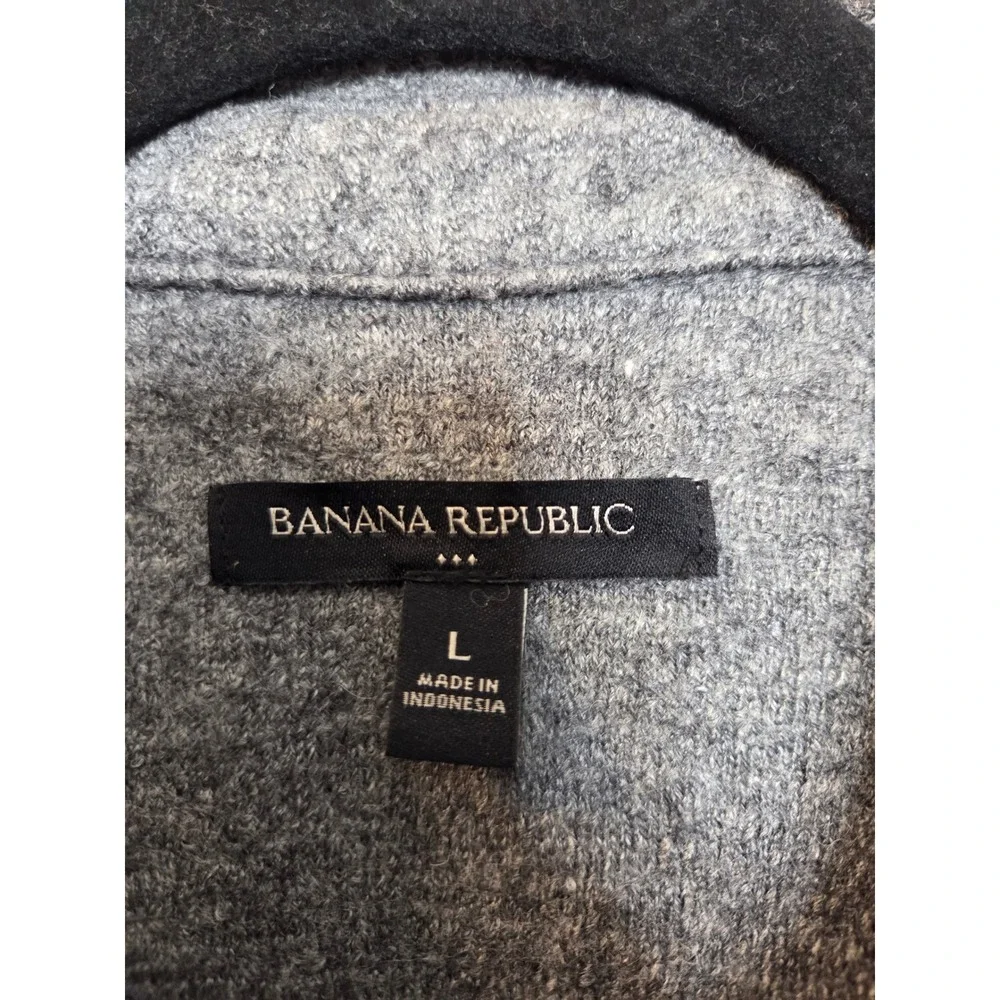 Banana Republic Shirt Jacket Gray Wool Blend Size L Button Front Shacket